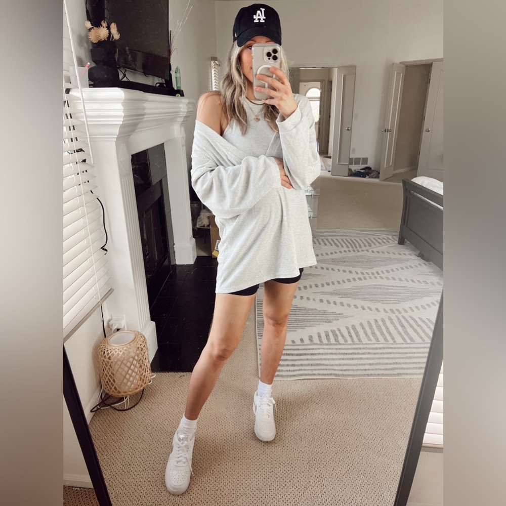 Two piece ribbed crop & oversized tee set
